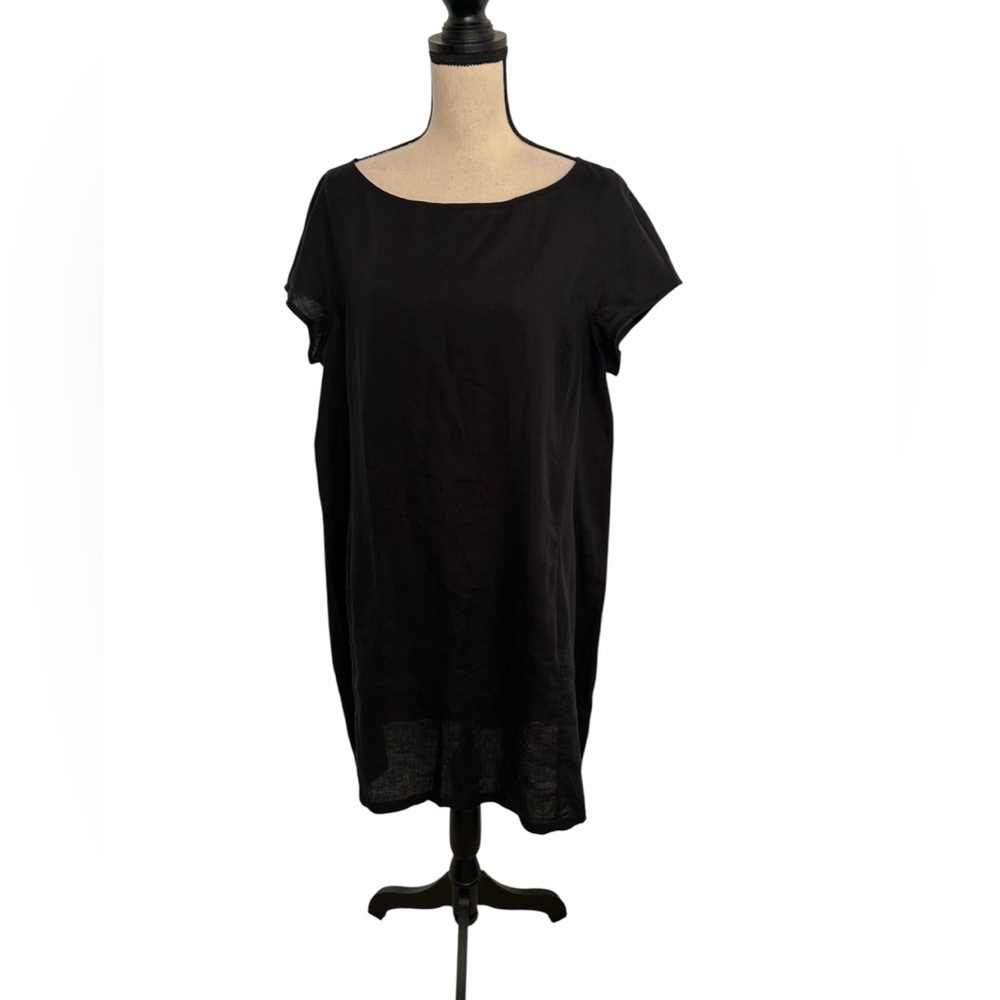 Eileen Fisher Black Midi Shift Dress